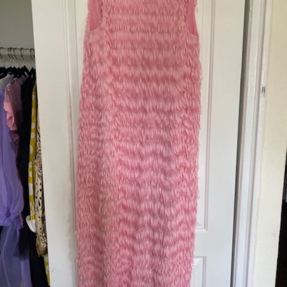 Zara pink fringe maxi dress size small